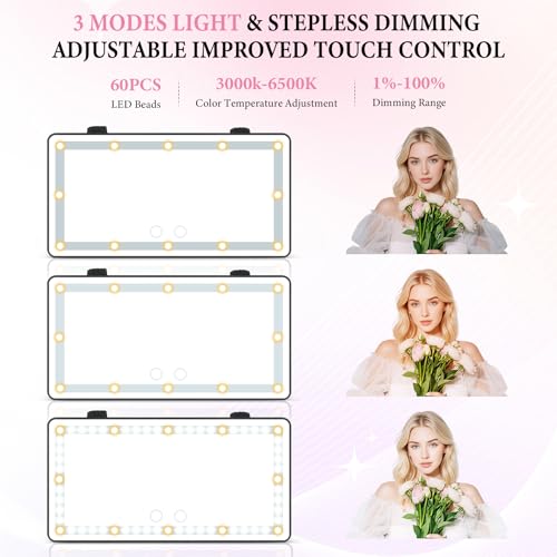 SINGARO Car Sun Visor Vanity Mirror - Rechargeable Makeup Mirror - Product Imagery
