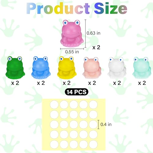 14 PCS Mini Frog Car Dashboard Decorations, Funny Frog Car - Product Imagery