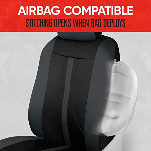 Motor Trend Gray Cloth Car Seat Covers for Front Seats – Premium - Product Imagery