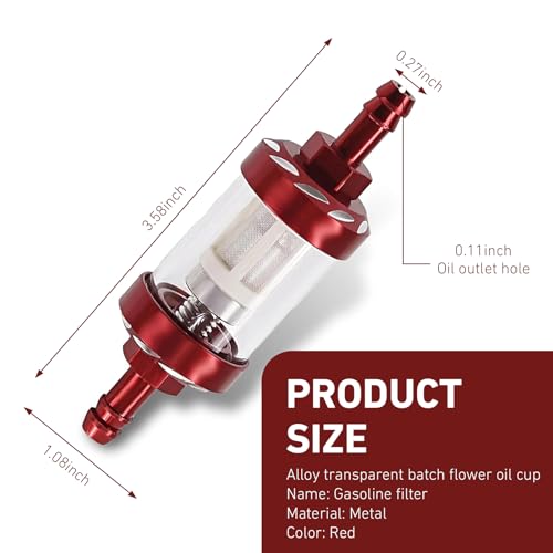 WZP Car Fuel Filter, Detachable Washable Alloy Filter Oil Cup, - Product Imagery