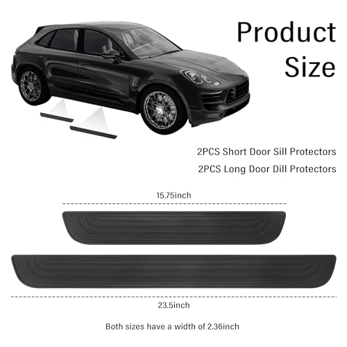 4PCS Car Door Sill Protector,Anti-Scratch Rubber Car Door - Product Imagery