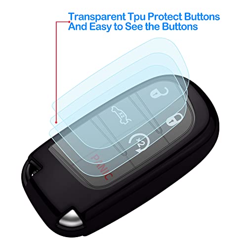 Compatible With Jeep Key Fob Cover With Leather Keychain Soft - Product Imagery