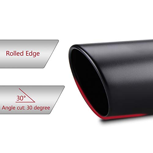 LCGP 2.5 Inch Inlet Exhaust Tip 2.5" x 4" x 12" Black Exhaust - Product Imagery
