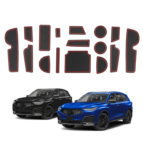 2026 MDX Door Slot Mats - 16 Pcs Black Center Console Liner for - Product Imagery