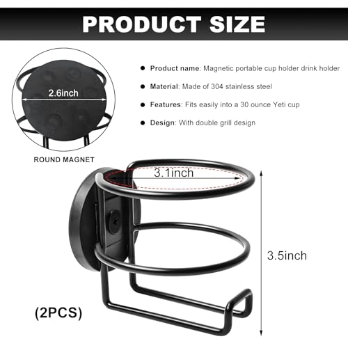 DXNQ 2 PCS Magnetic Cup Holder, Automotive Portable Cup Holder - Product Imagery