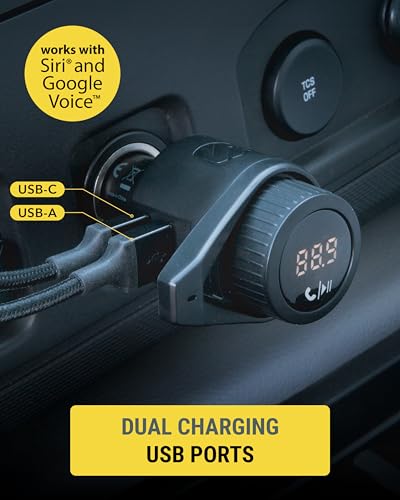 Scosche BTFM9 FM Bluetooth Transmitter Car, Dual 12W USB-C and - Product Imagery