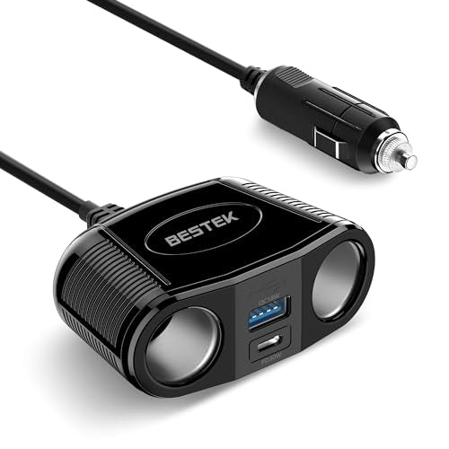 BESTEK 150W 4 in 1 Cigarette Lighter Splitter with USB-C PD 30W - Product Imagery