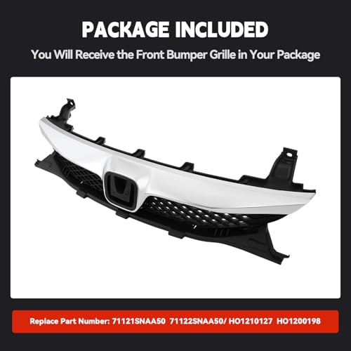 Bumper Upper Grill Grille Compatible With 2009-2011 Honda Civic - Product Imagery