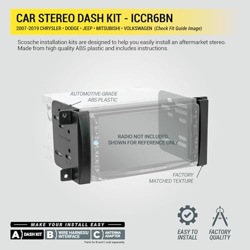 Scosche ICCR6BN Double DIN Radio Installation Dash Kit - Product Imagery