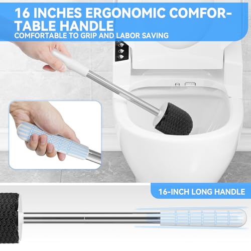 TRENTI Toilet Brush and Holder Set - Bristles Bowl Brush Head - Product Imagery