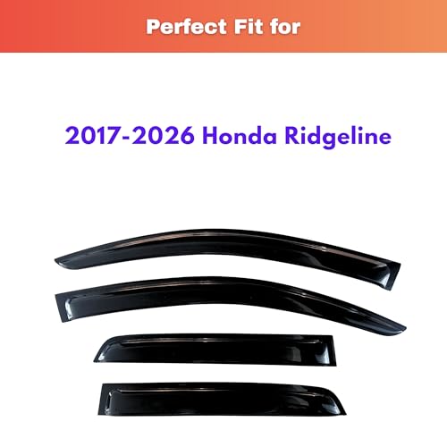 KPY Rain Guards Fit for 2017-2026 Honda Ridgeline, Out-Channel - Product Imagery
