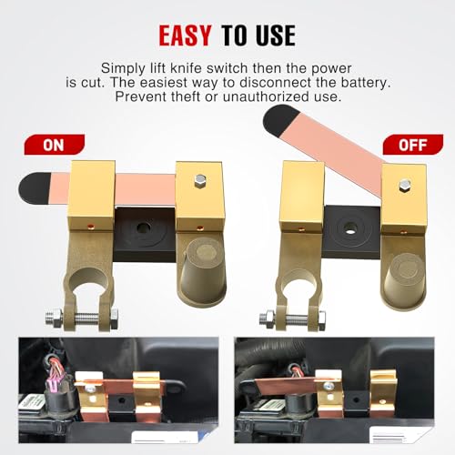 Nilight Top Side Post Adjustable Battery Switch 12V 24V 250A - Product Imagery