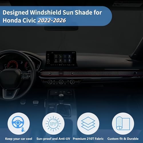 Windshield Sun Shade Car Sunshade Accessories for Honda Civic - Product Imagery