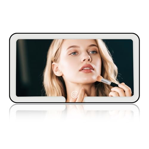Car Vanity Mirror with Lights & Rechargeable Design,Touchable - Product Imagery