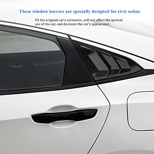 Rear Side Window Louvers Compatible for Honda Civic Sedan - Product Imagery