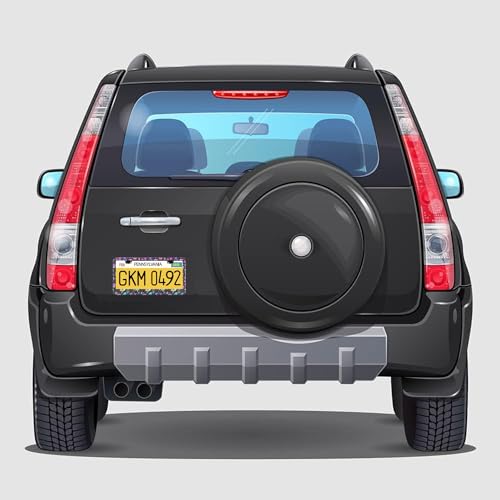 Multicolor Mushroom License Plate Frames,2 Pack Car Plate Holder - Product Imagery