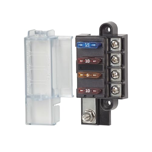 Blue Sea Systems ST Blade Fuse Block Compact 4 Circuit With - Product Imagery