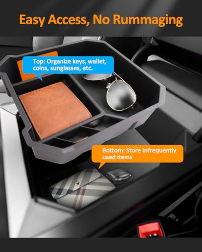 CDEFG for 2024 Tesla Cybertruck Center Console Organizer Tray - Product Imagery
