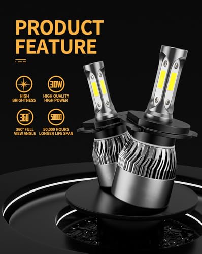 𝖧𝟦/𝟫𝟢𝟢𝟥/𝖧𝖡𝟤 Bulb 6500K Cool White 60000LM 900% - Product Imagery