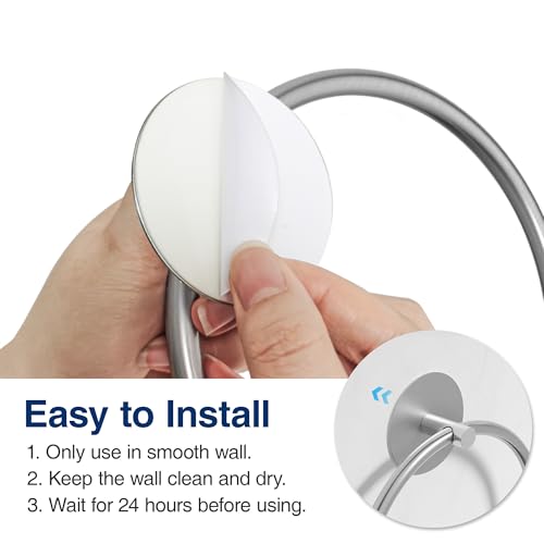 Nickel Brushed Bathroom Towel Ring - SUS304 Stainless Steel - Product Imagery
