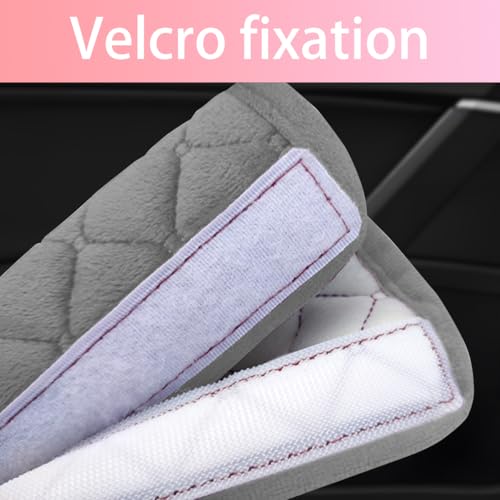 2PCS Car Grab Handle Covers Velvet Door Pull Protectors Gray - Product Imagery
