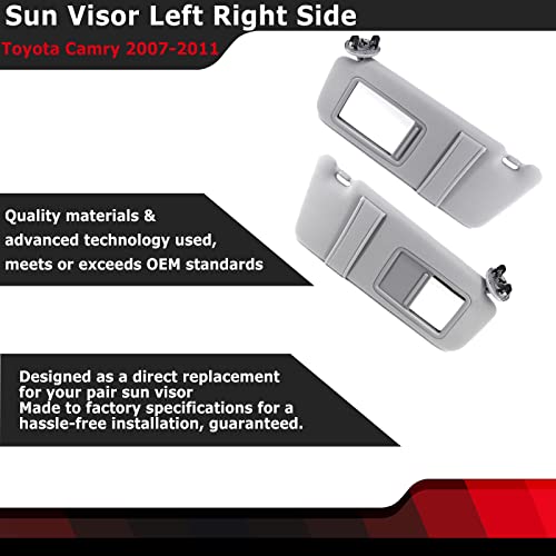 Pair Sun Visor Left Driver Right Passenger Side Gray - Product Imagery