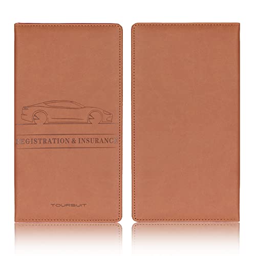 TOURSUIT Car Registration & Insurance Card Holder, Brown - Product Imagery