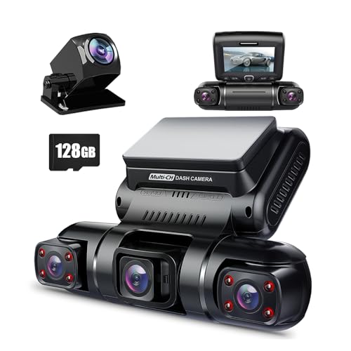 PRUVEEO 360° 4 Channel Dash Cam Front and Rear Inside Left - Product Imagery