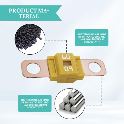 3PCS AMI/Midi Fuse, High Current 60A, Bolt-on Fuse Universal for - Product Imagery