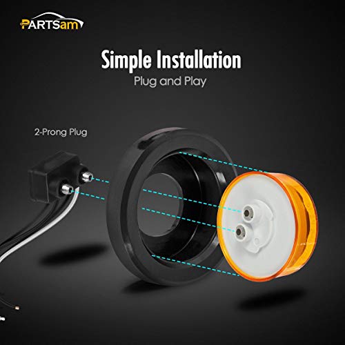 Partsam 10Pcs 2.5" Round Amber 13Led Side Marker Clearance - Product Imagery