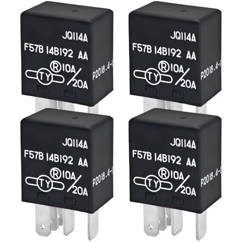 F57B14B192AA Automotive Relay (Set of 4) - 10A/20A 12VDC 5-Pin - Product Imagery