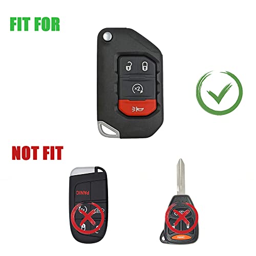 Zinc Alloy Key Fob Case Cover Compatible with Wrangler JL JLU - Product Imagery