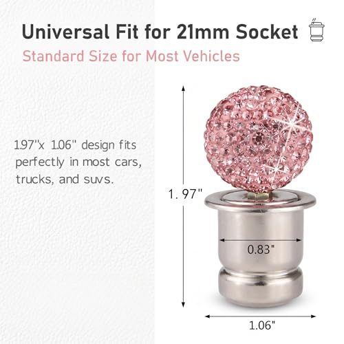Bling Car Cigarette Lighter Plug, Rhinestone Decorative - Product Imagery