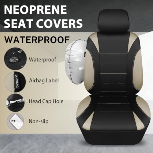 CAR PASS Neoprene EVA Waterproof car seat Covers Front Seats - Product Imagery