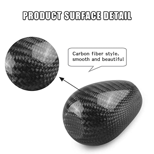 RYANSTAR Carbon Fiber Shift Knob with Adapters Oval Ball Black - Product Imagery