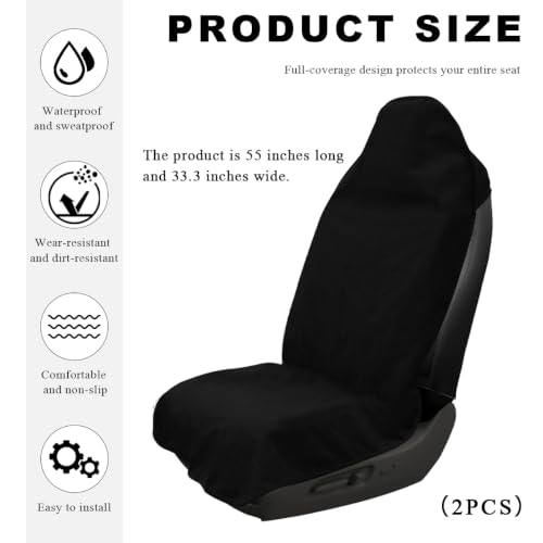 DXNQ 2PCS Car Towel Seat Cover, Waterproof Sweating Non-Slip - Product Imagery