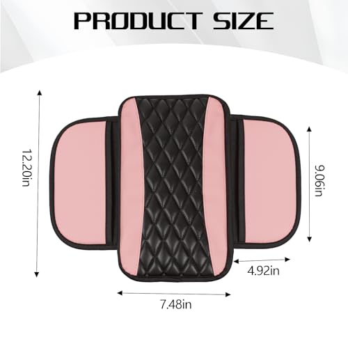 wuyaoyao Car Center Console Cover, 12.2"×7.5" Waterproof Leather - Product Imagery