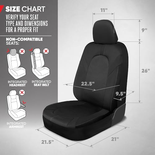 Motor Trend Front & Rear Car Seat Covers Full Set - Gray Cloth - Product Imagery