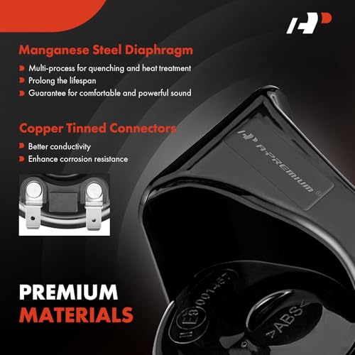 A-Premium Snail Horn High Universal Electric Horn - 12V 110dB - - Product Imagery