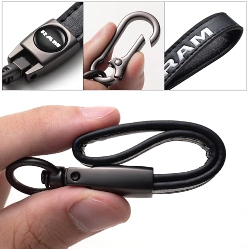 TACOMA Genuine Leather Car Keychain for Dodge RAM 1500 2500 3500 - Product Imagery