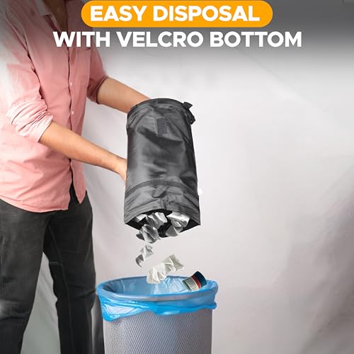 EcoNour 2 Pack Car Trash Bag | Washable Back Seat Hanging Bag - Product Imagery