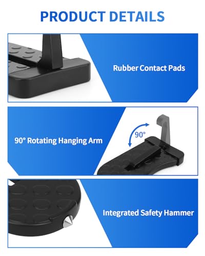 Car Door Step, Aluminum with 400lb Capacity, Anti-Slip Surface, - Product Imagery