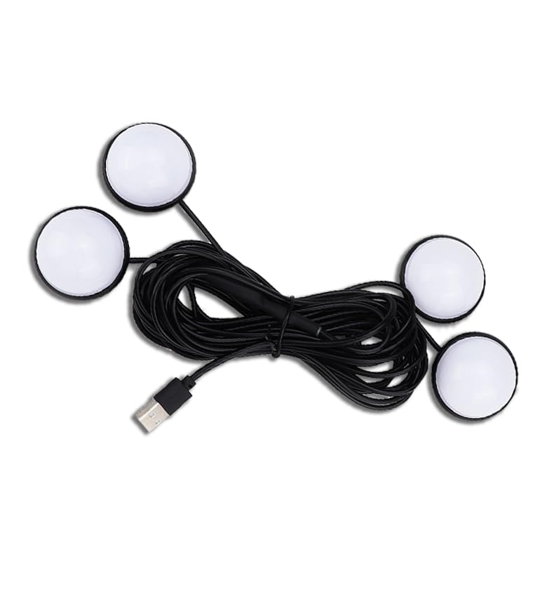4 in 1 Car Interior LED Ambient Light Kit, Blue - Product Imagery
