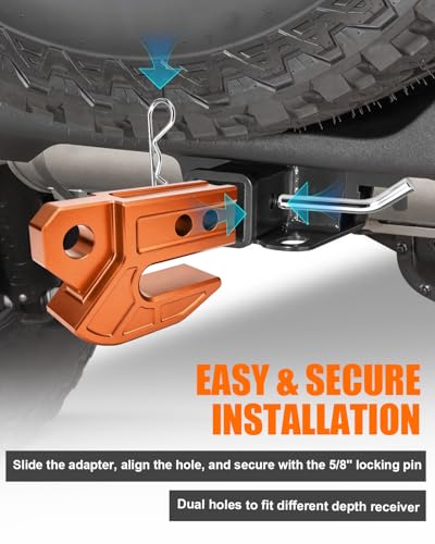 2’’ Hitch Skid Plate Protection for Off-Road Trucks, Orange - Product Imagery