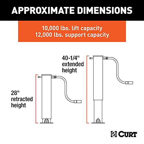 Curt 28512 Side Wind Heavy Duty Square Jack - Product Imagery
