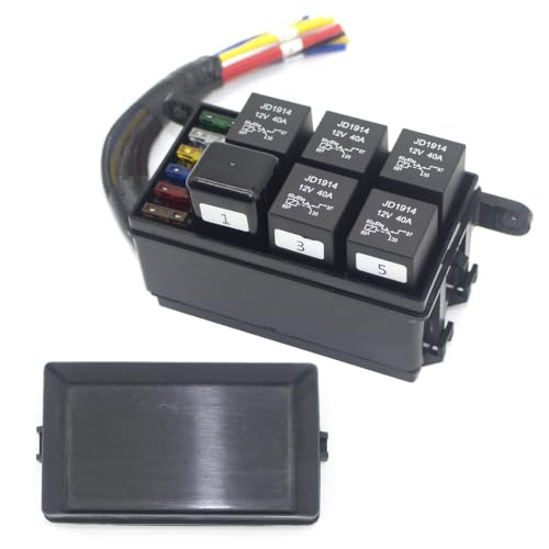 6-Way Modern Car Box 12V Automotive Universal Relay Block - Product Imagery