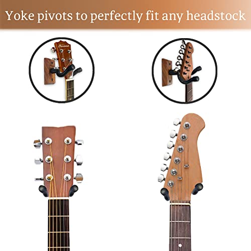 Guitar Wall Mount, Walnut Wood Guitar Hanger, U-Shaped Guitar - Product Imagery