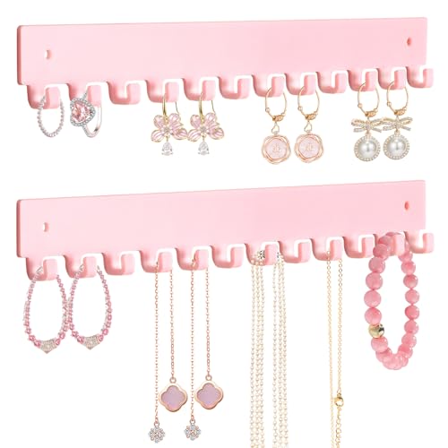 Acrylic Necklace Holder 2 Pack Wall Mounted Necklace Organizer - Product Imagery