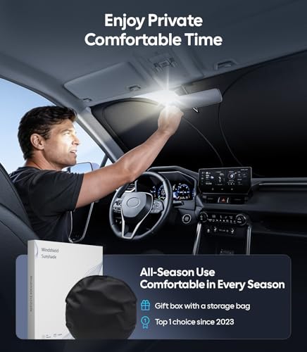 Wigoo for Tesla Model Y/YL 2020-2026 Windshield Sunshade, Keeps - Product Imagery
