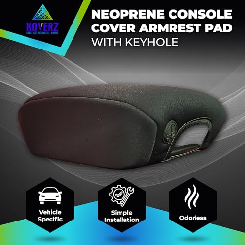 Neoprene Console Cover Armrest Pad with Keyhole Compatible with - Product Imagery